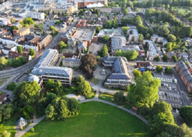 Ariel view of campus
